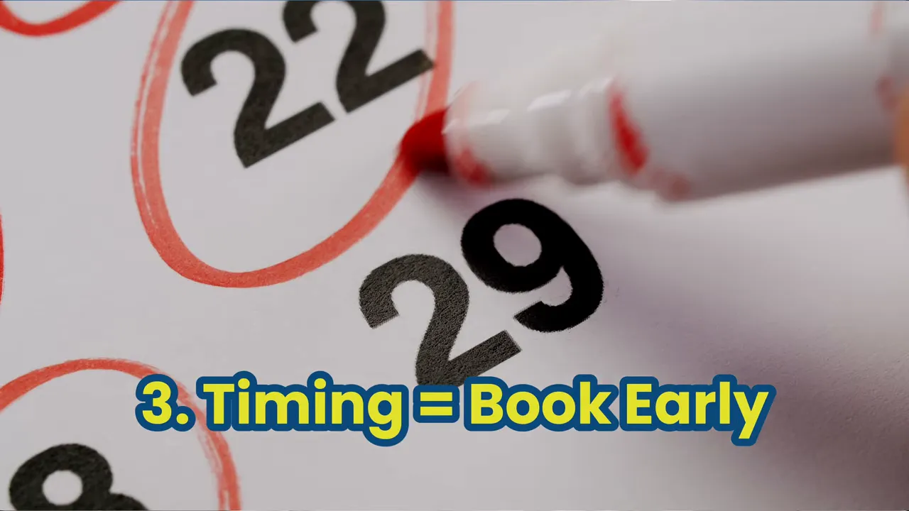 A calendar with dates circled to indicate advanced booking