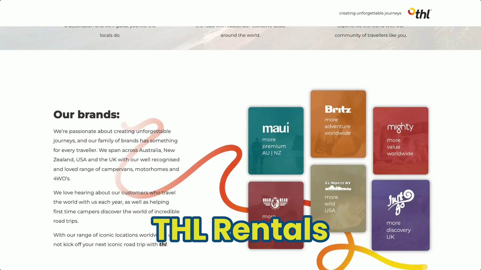 Various campervan rental brand logos including Maui, Apollo, and Mighty