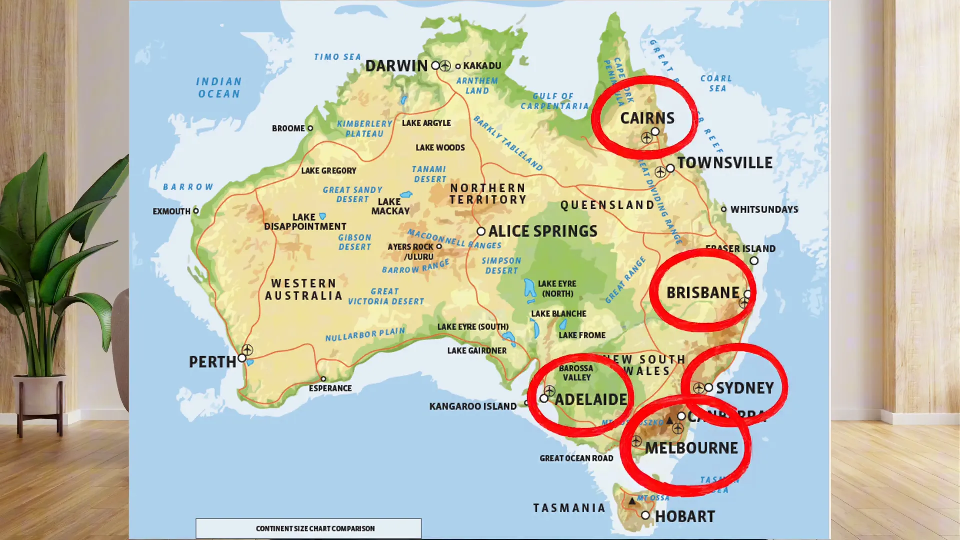 Map of Australia showing popular campervan routes