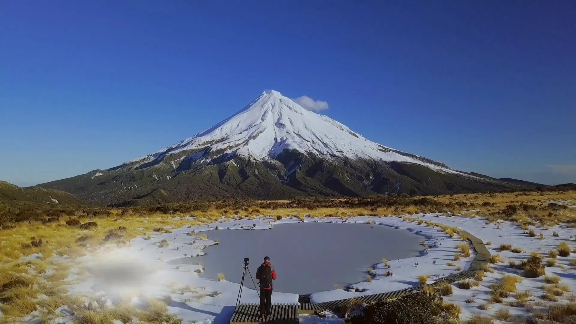 Mount Taranaki and New Plymouth cityscape