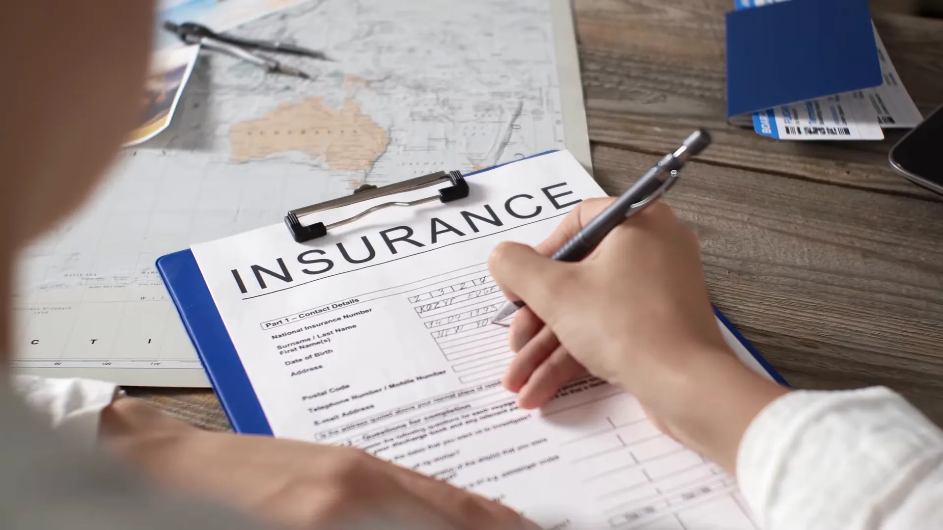 Insurance excess reduction options displayed on a tablet