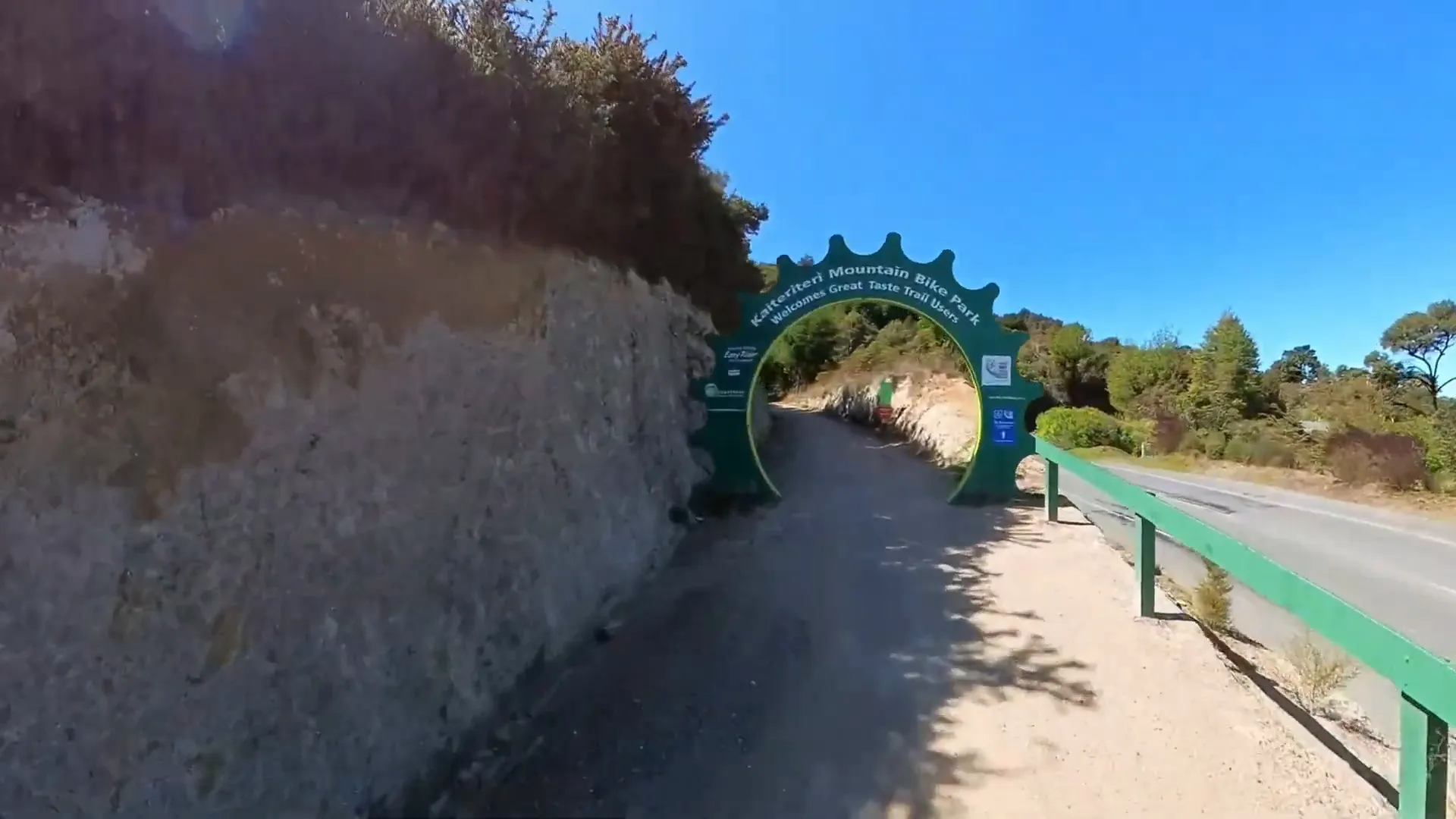 Cyclist tackling the mountain bike trails near Kaiteriteri