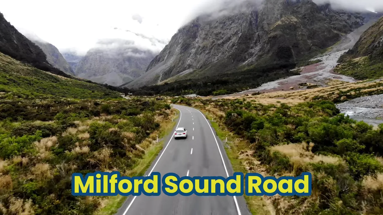 Milford Sound fiord with towering cliffs and cascading waterfalls
