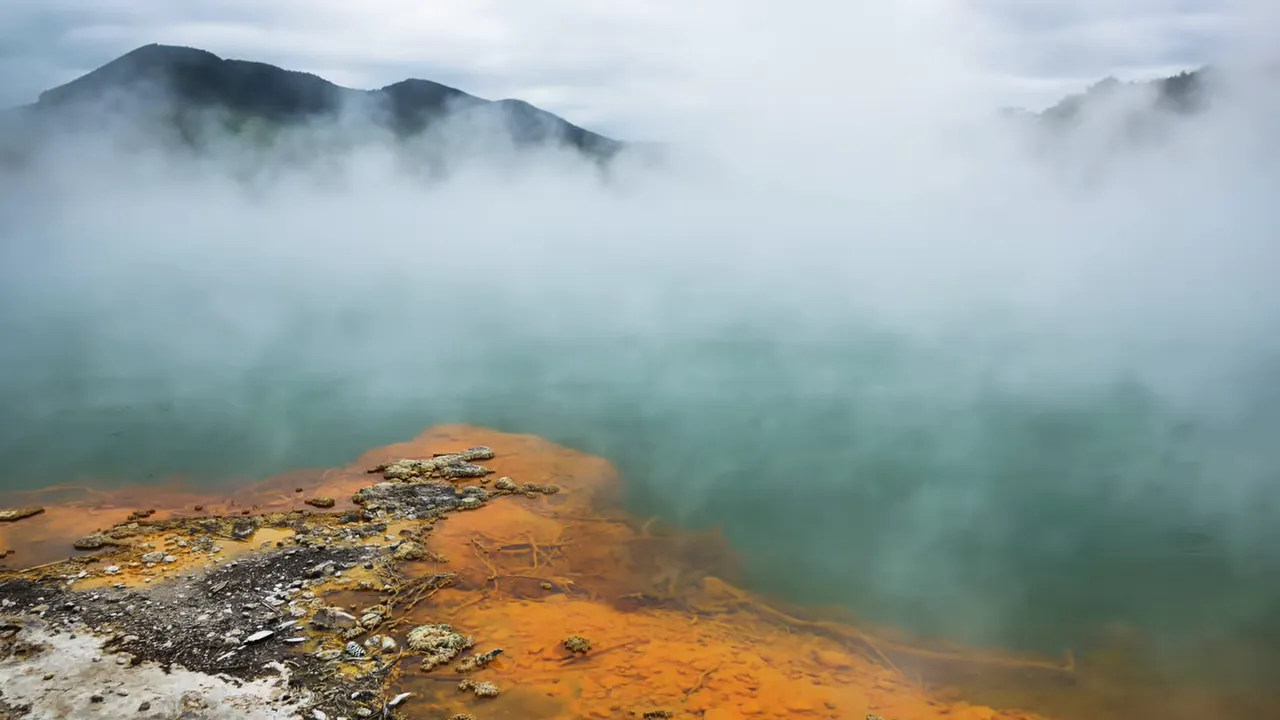 Rotorua geothermal area steam vents and boardwalks