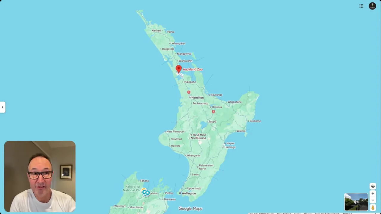 Map-style montage showing North and South Island kiwi hotspots