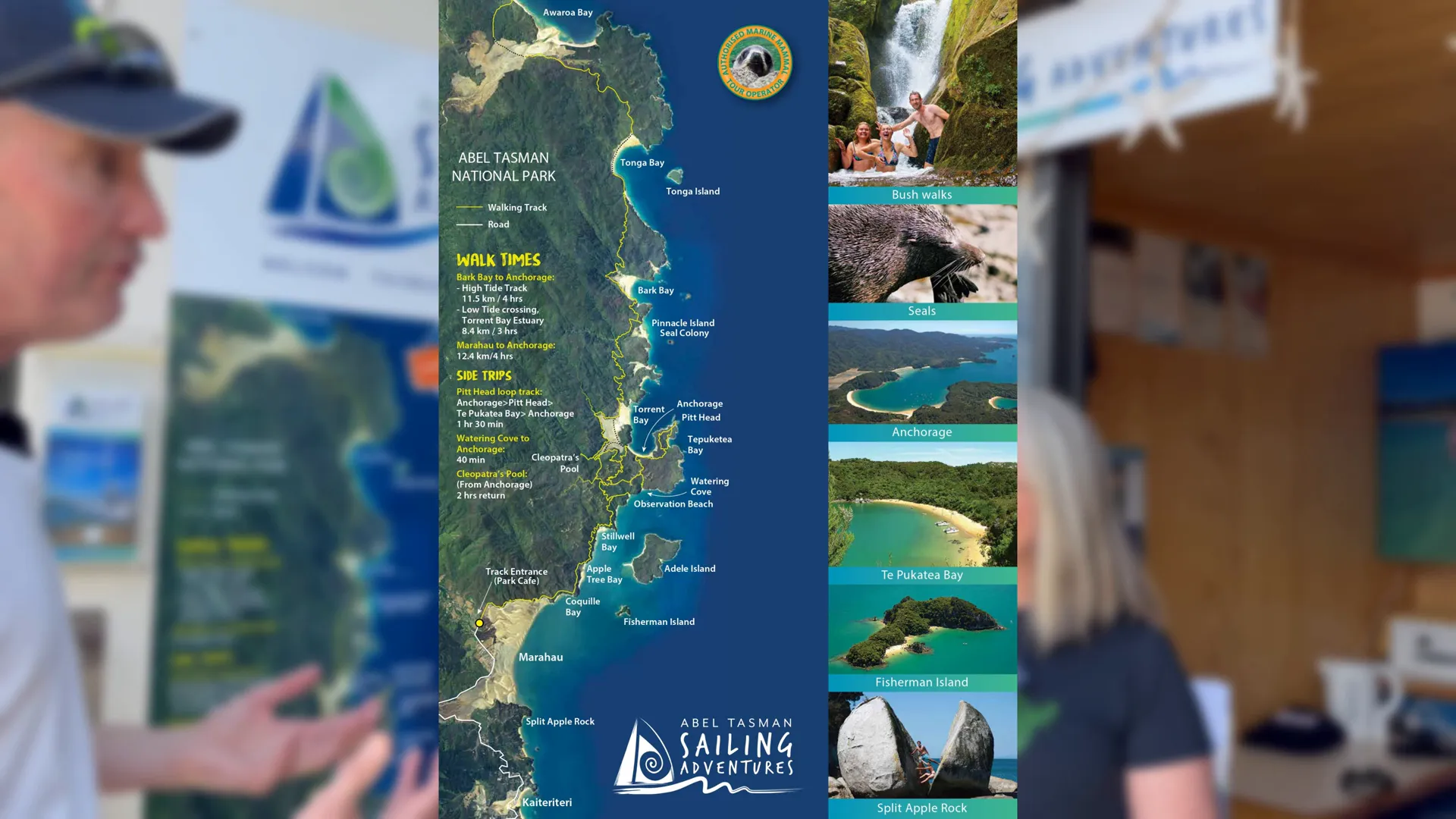 Tourists enjoying a day tour on a catamaran - Sailing Abel Tasman National Park