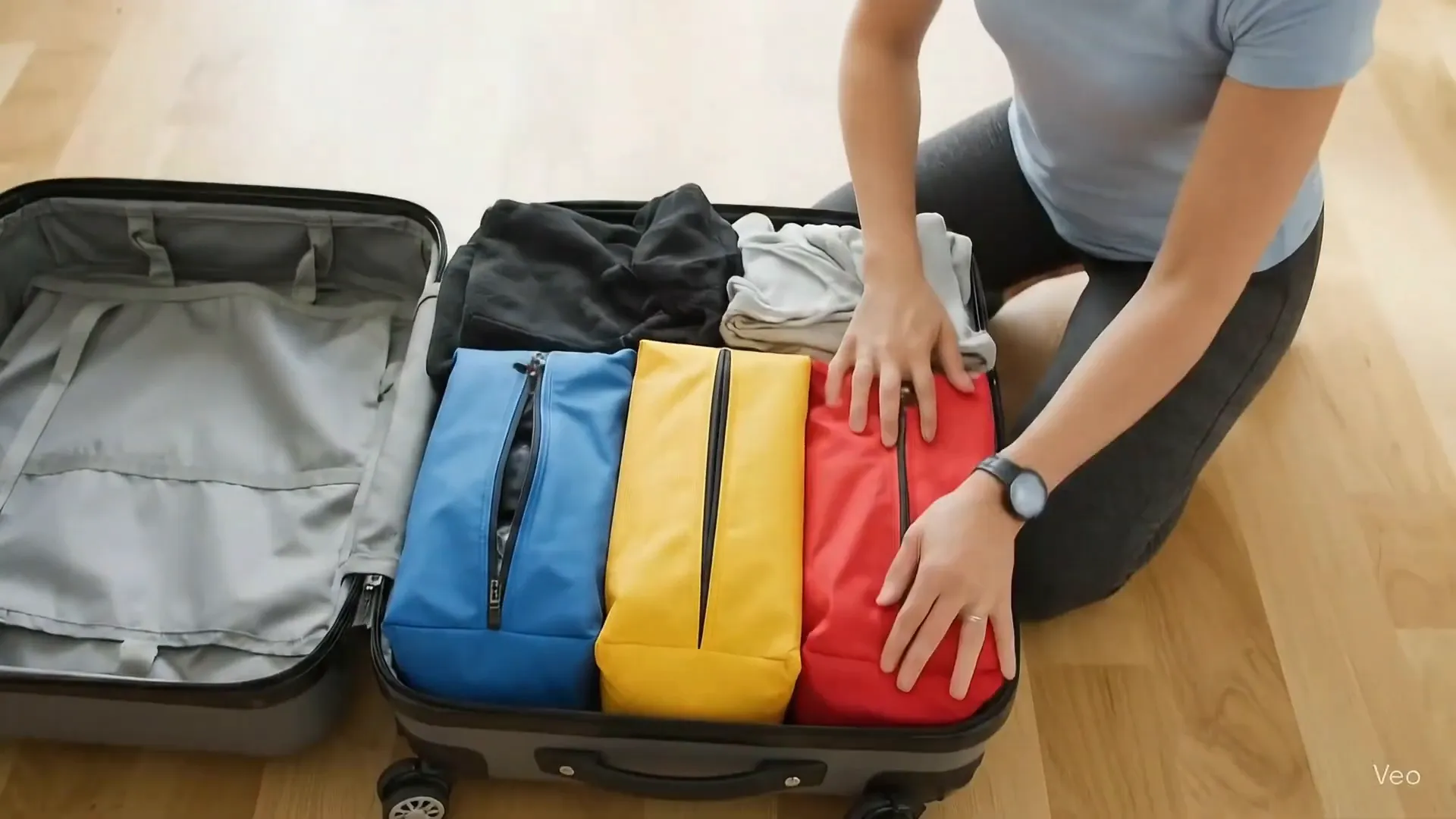 Packing cubes and layering system for efficient packing