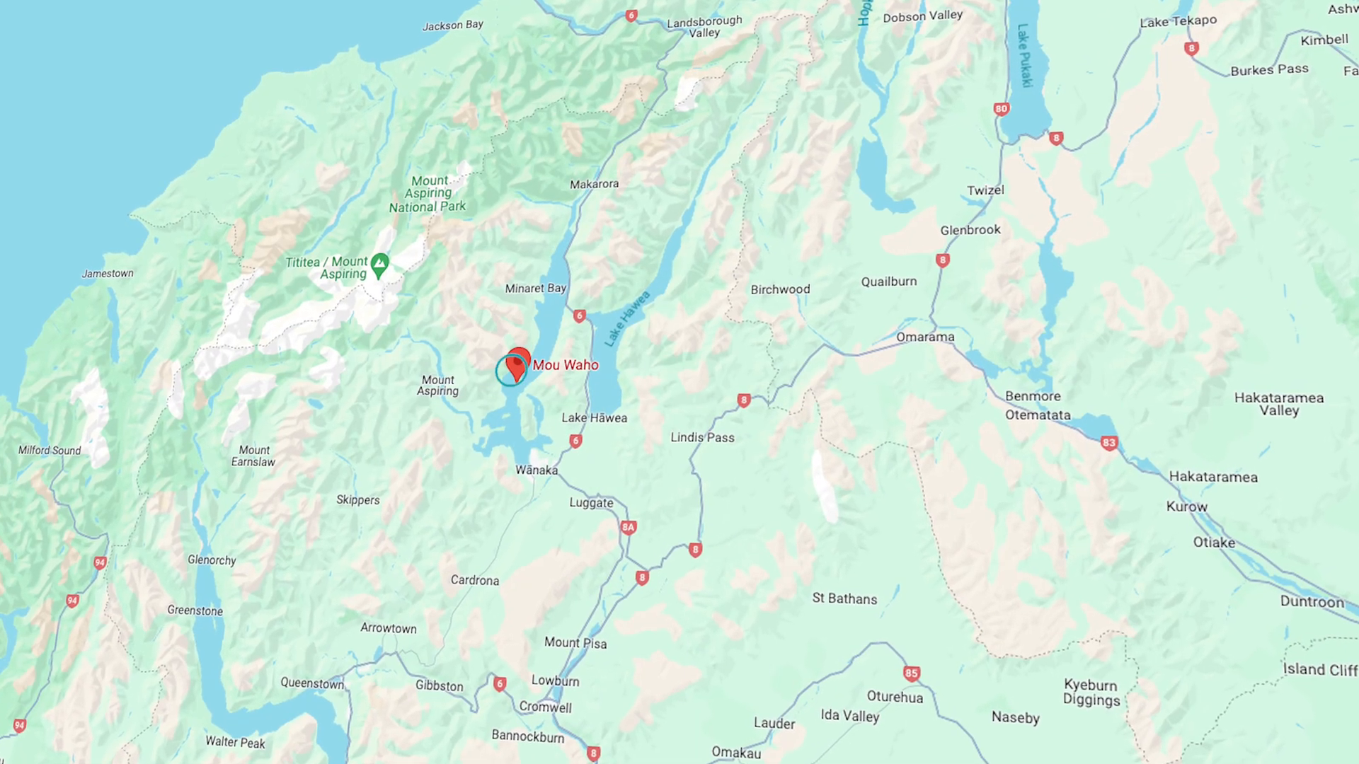 mou waho island in lake wanaka map