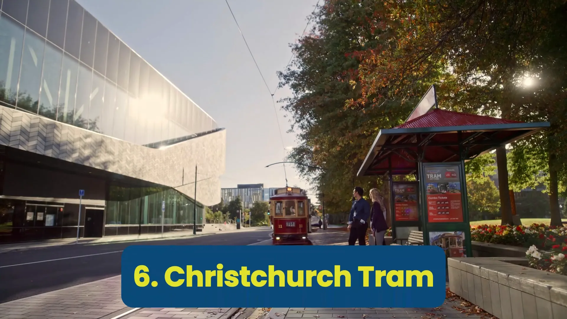 Things to do in Christchurch Tram passing through the city center