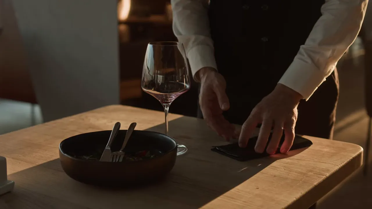 Restaurant plate on table with no visible tip jar
