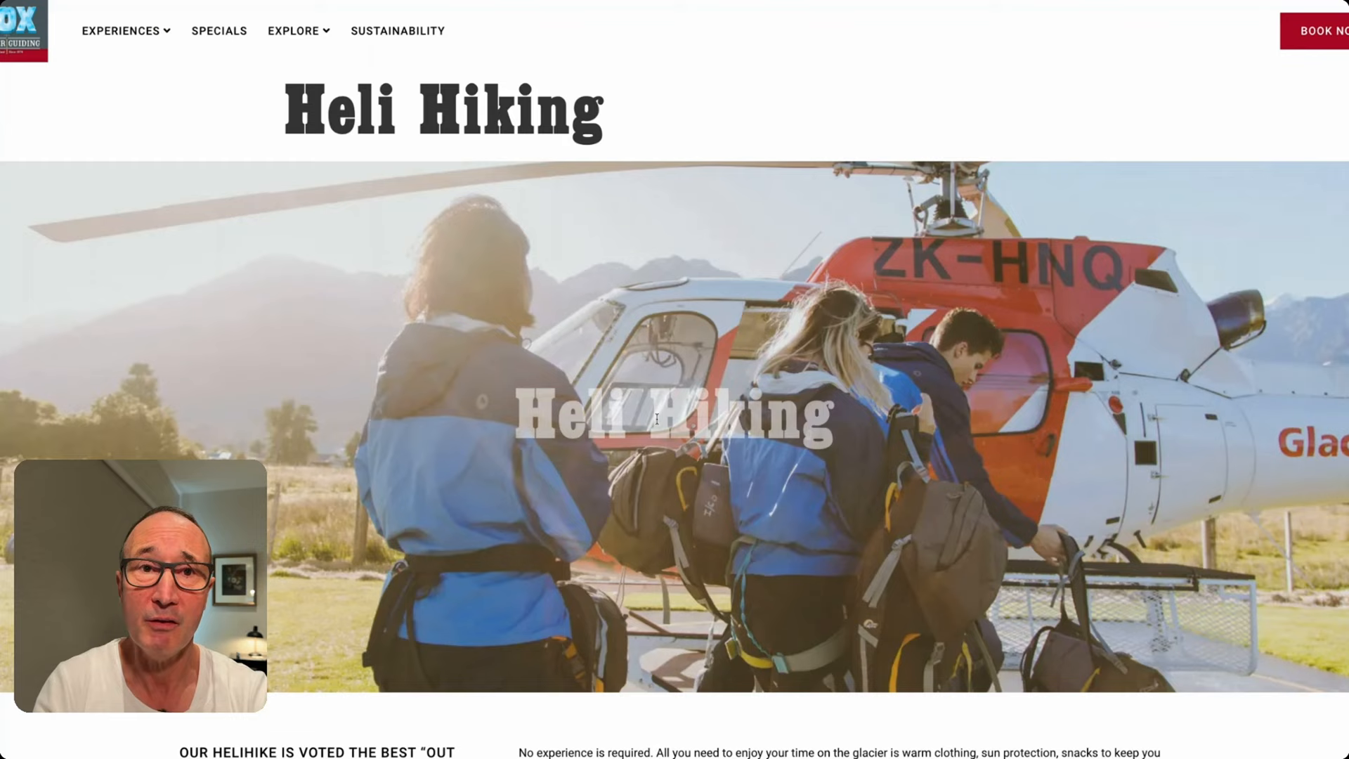 Heli-hiking guided tours run from Fox Glacier or Franz Josef villages