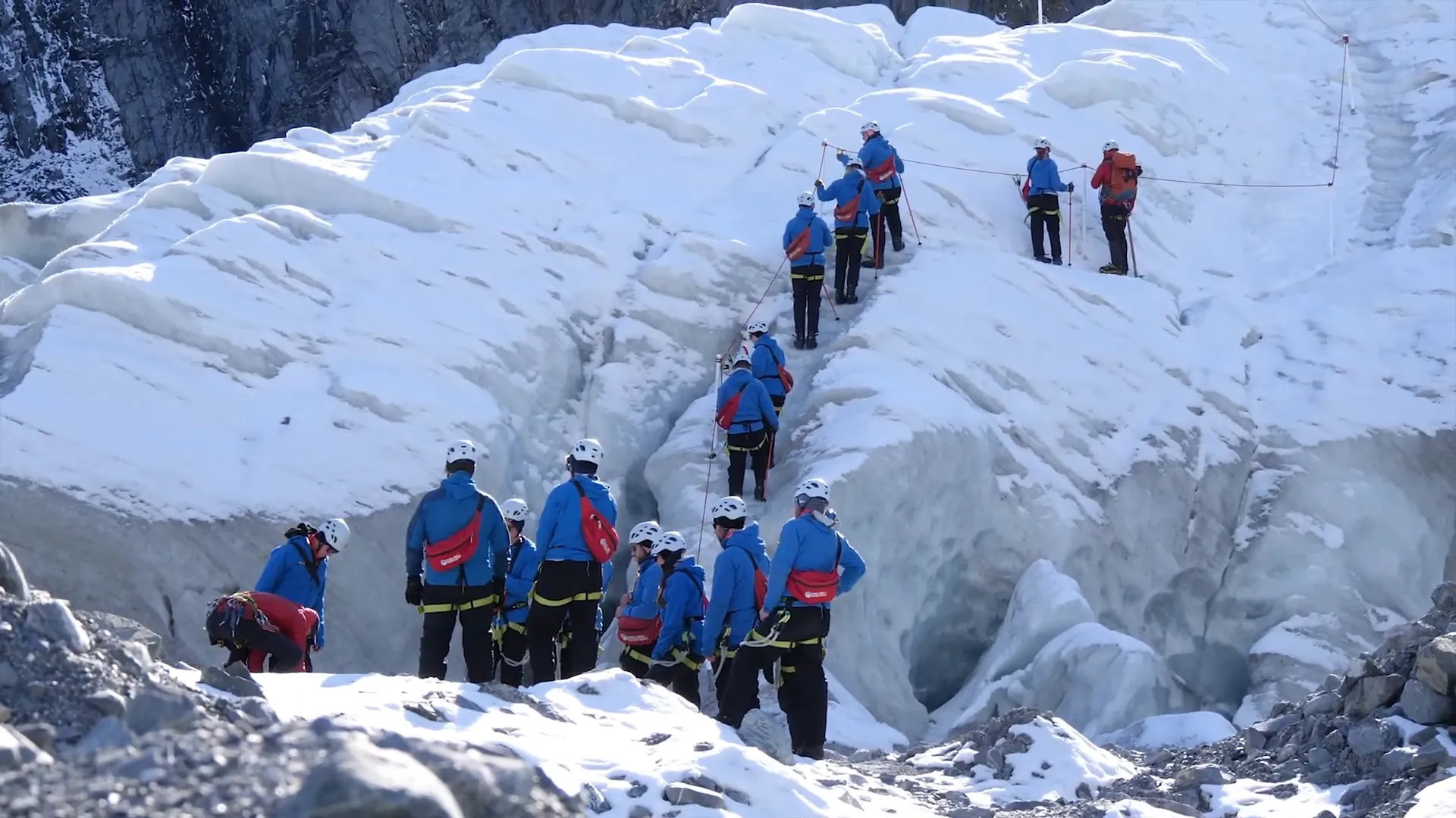 Exploring ice caves on Franz Josef Glacier