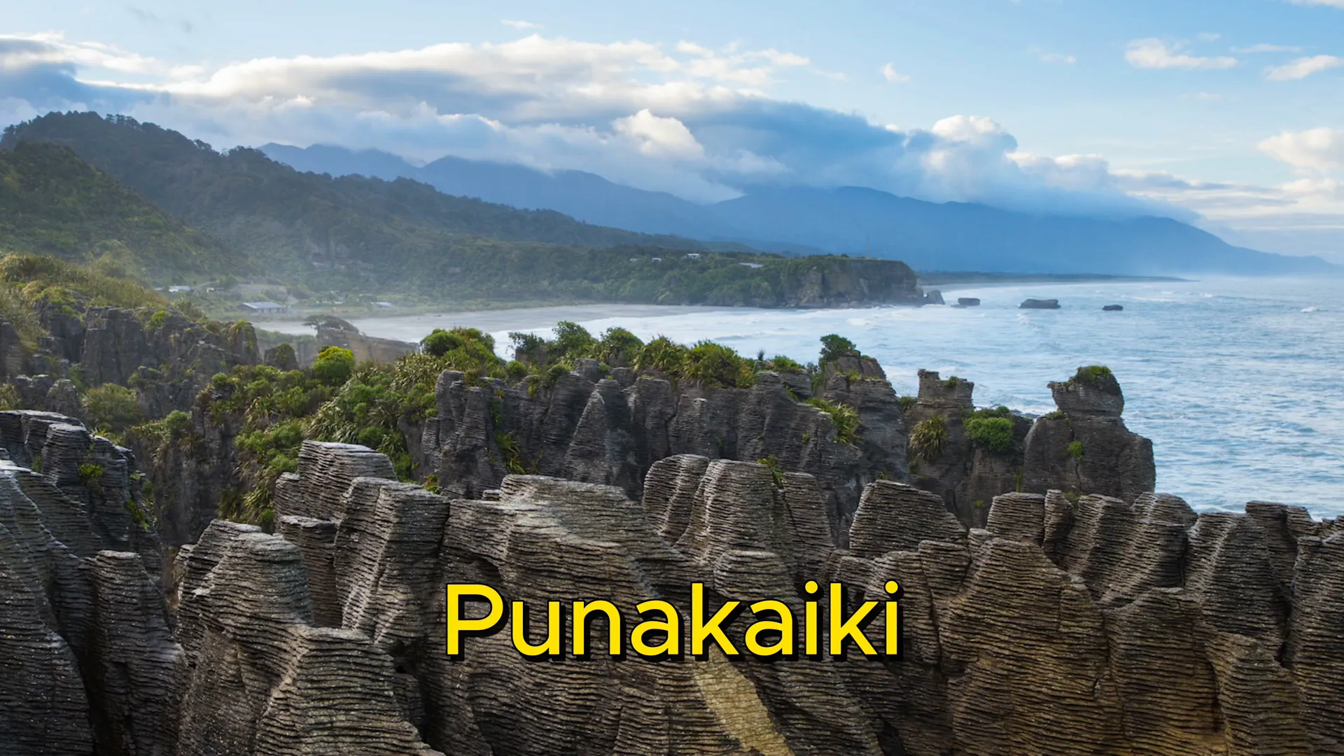 Pancake Rocks and blowholes at Punakaiki