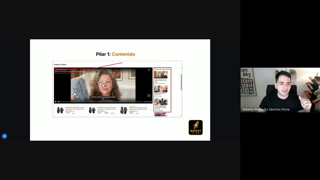 Ejemplo del pilar Contenido en Amazon Influencer: video en la ficha del producto