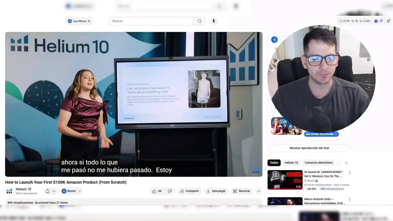 Natalie contando su historia personal y motivación