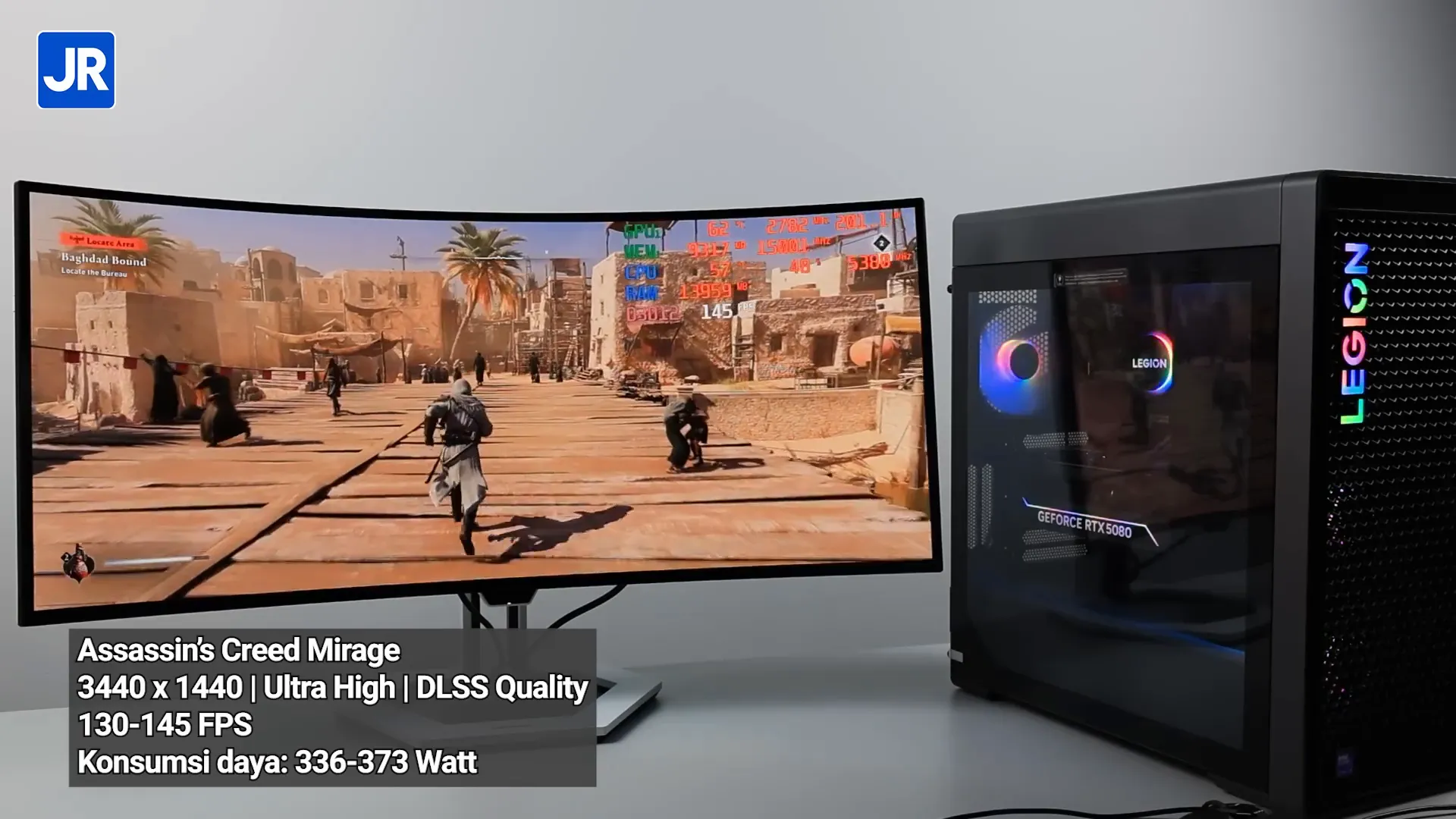 Pengujian gaming Assassin's Creed Mirage dengan suhu stabil di bawah 70 derajat