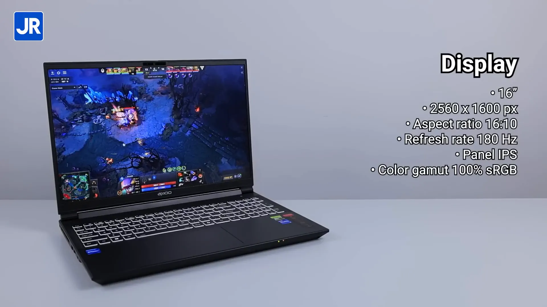 Layar IPS 2,5K 180 Hz dengan akurasi warna 100% sRGB