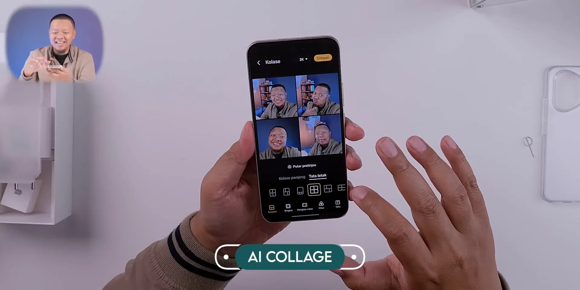 Kolase foto bergerak menggunakan fitur AI Collage di Honor 400
