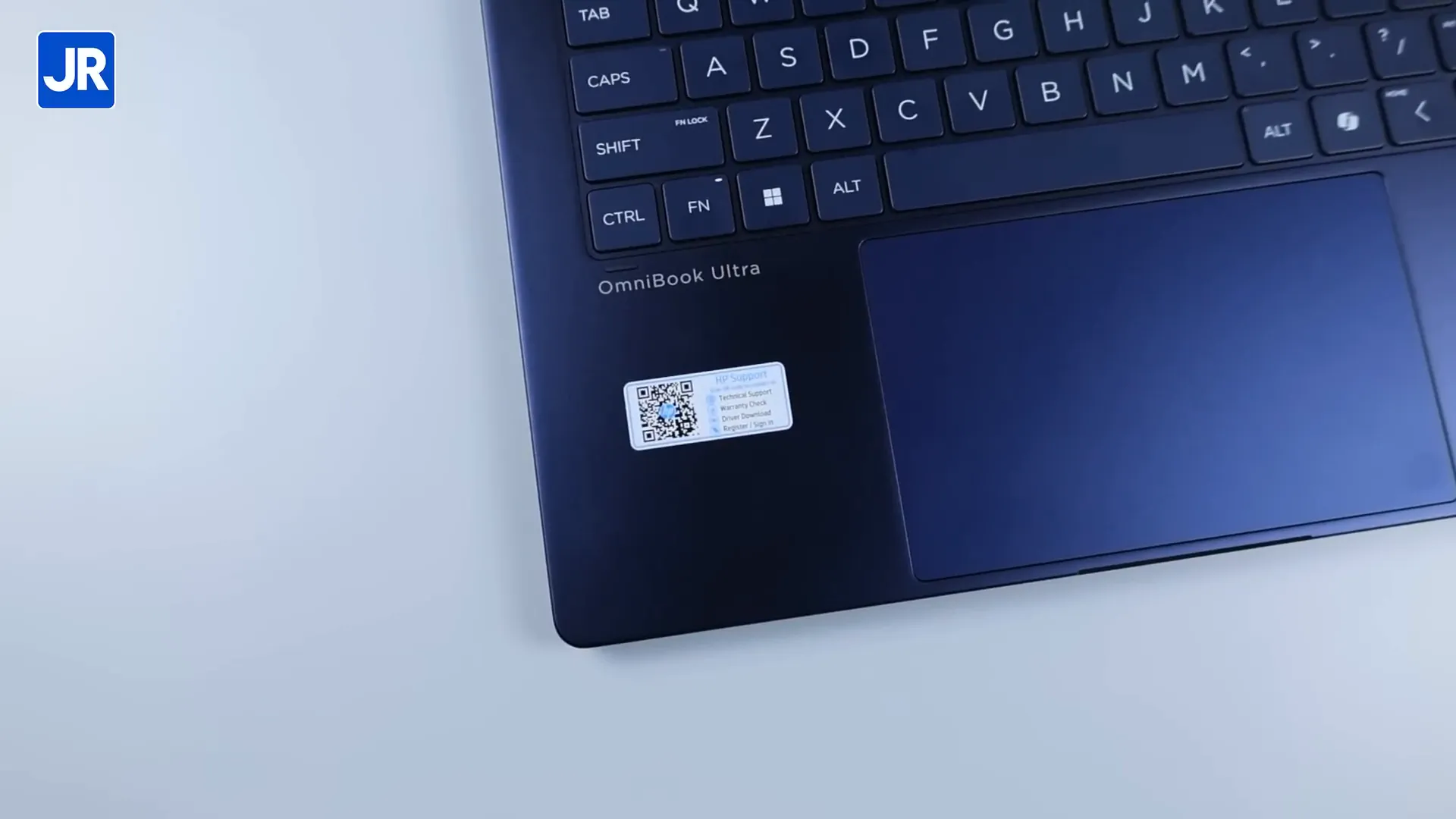 HP OmniBook Ultra Flip 14 dalam posisi laptop dengan tampilan layar OLED