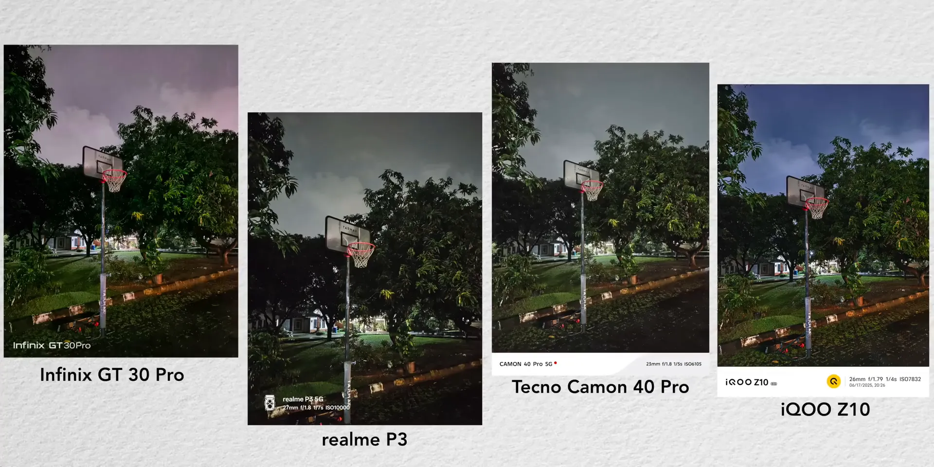 Perbandingan hasil foto low light keempat smartphone midrange