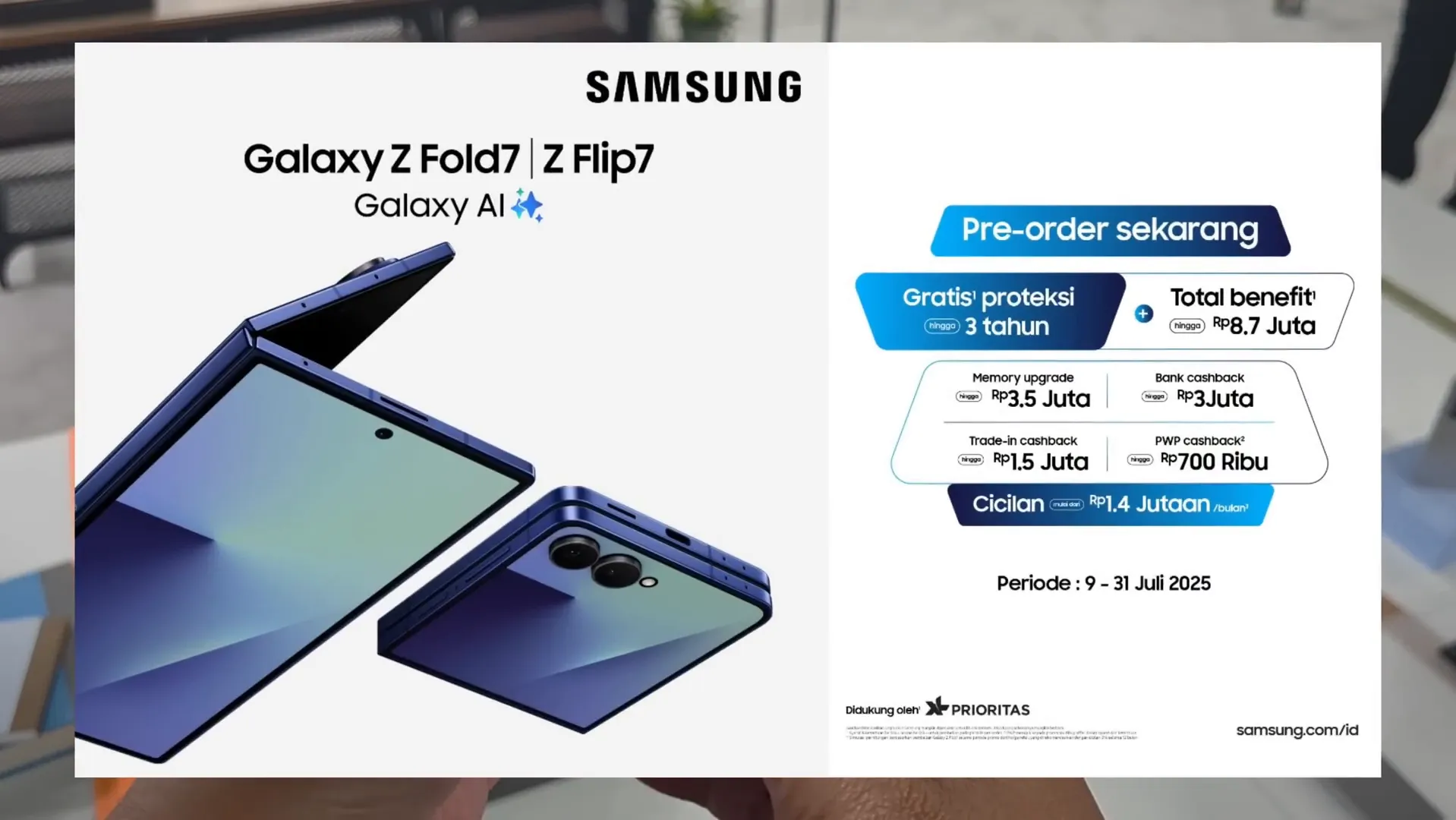 Samsung Galaxy Z Fold7 warna Navy dan promo preorder