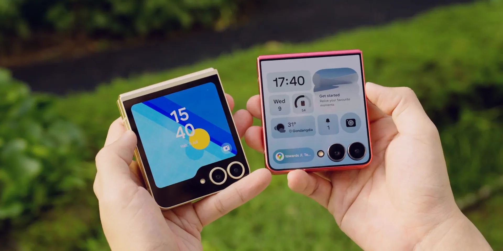 Samsung Galaxy Z Flip 7 dengan layar cover fullscreen dan bezel tipis