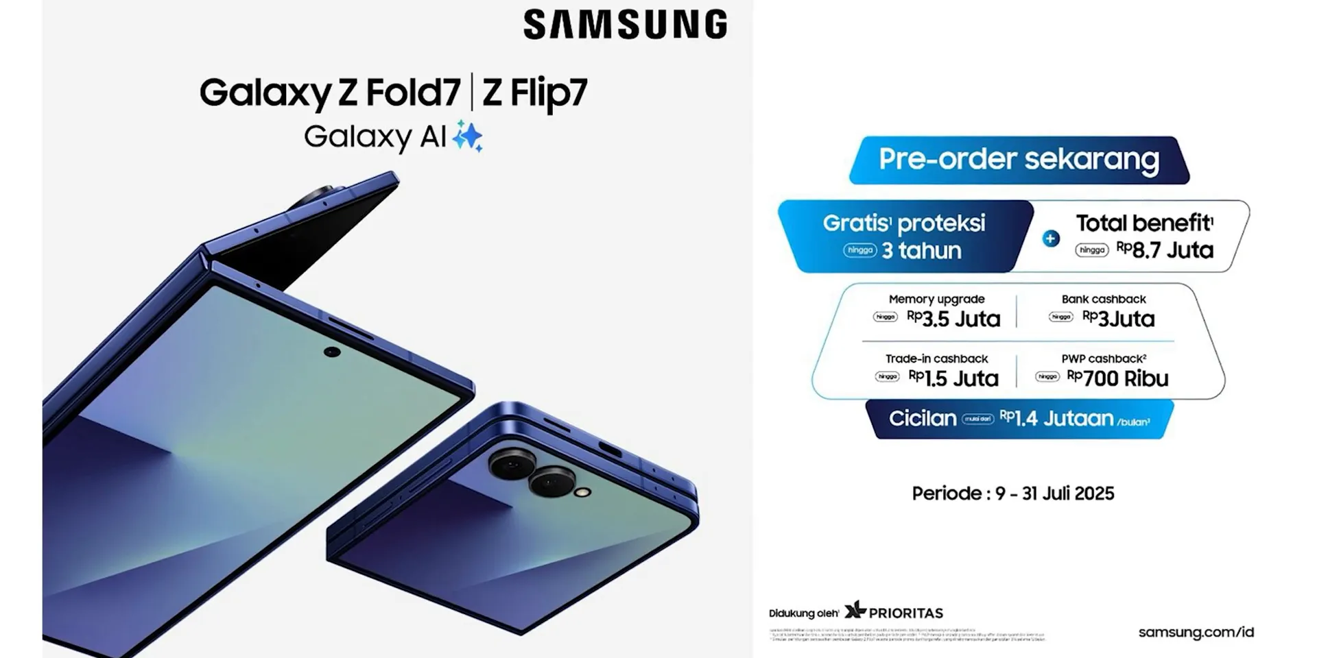 Promo dan layanan garansi ZPremiere Samsung Galaxy Z Fold 7 dan Flip 7