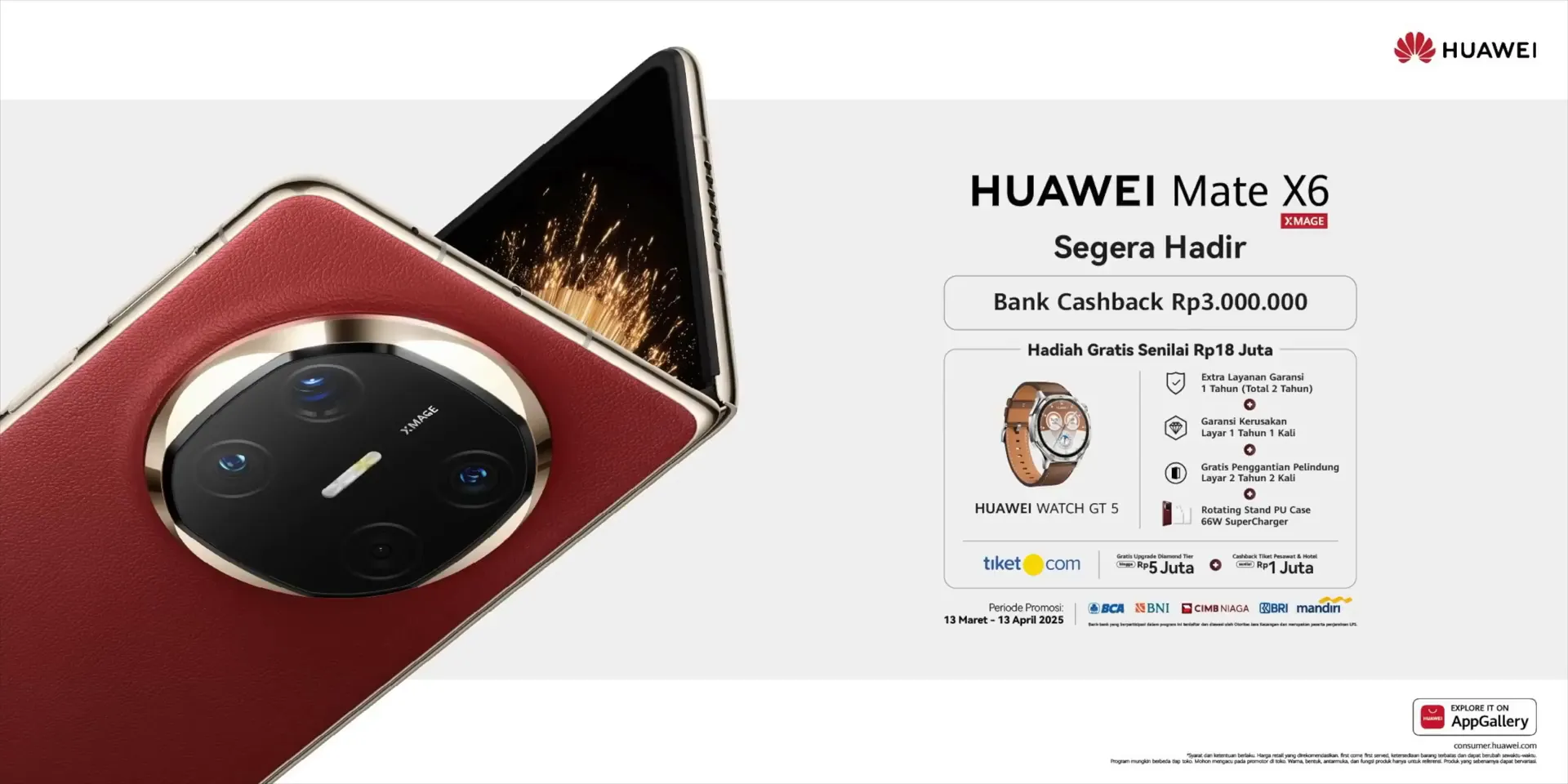 Paket penjualan Huawei Mate X6 dengan Huawei Watch GT5
