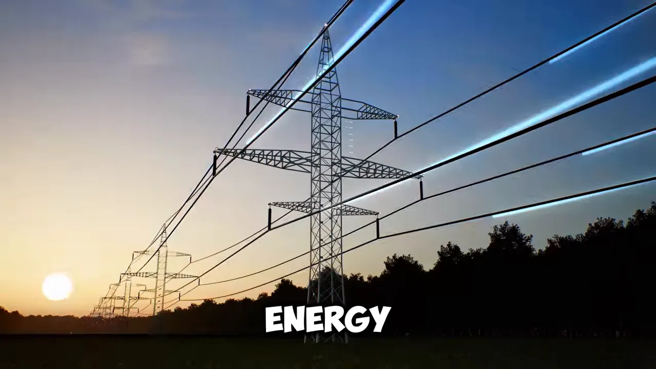 Electric power lines at sunset