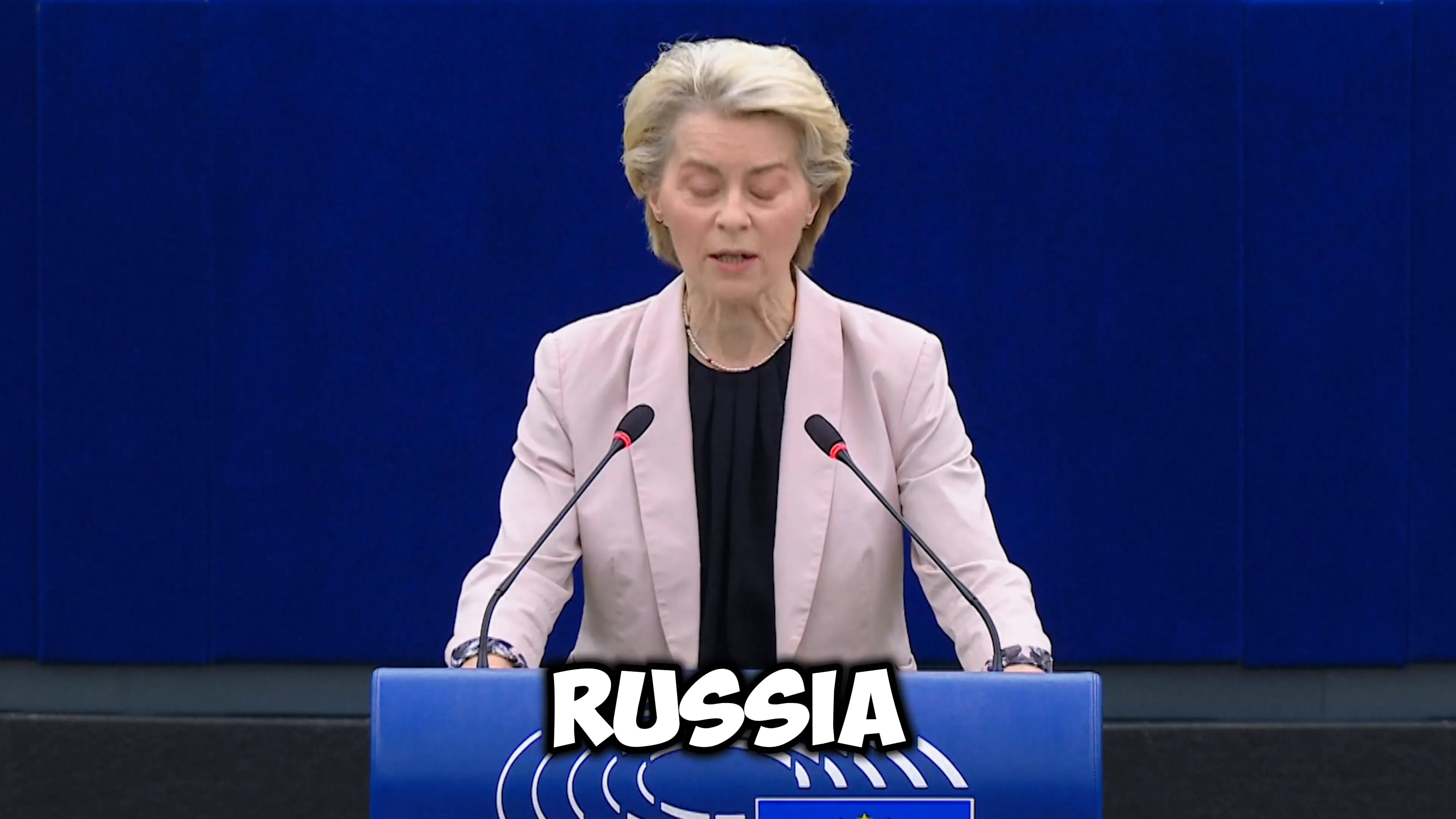 Ursula von der Leyen addressing defense and security concerns