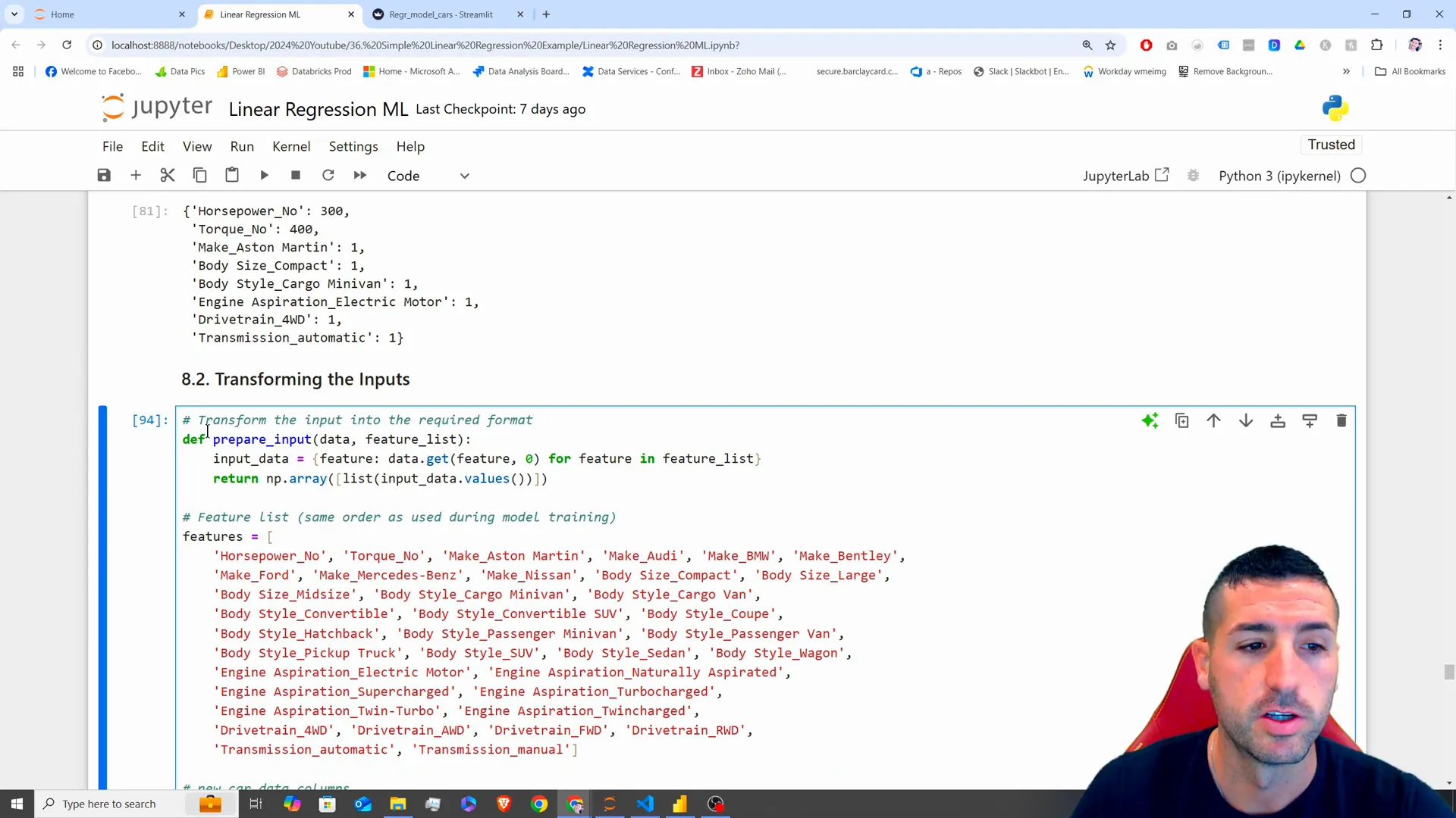 Transforming user inputs into binary format