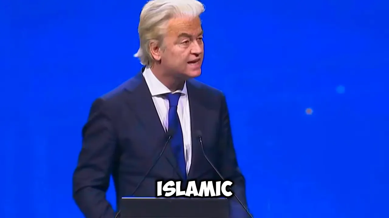 speaker at podium on blue background during closing remarks