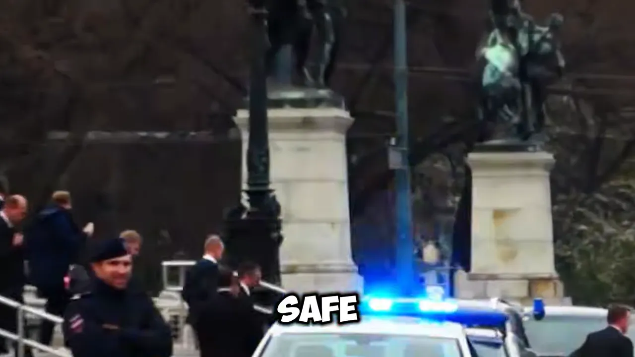 police vehicles with blue lights on a city street