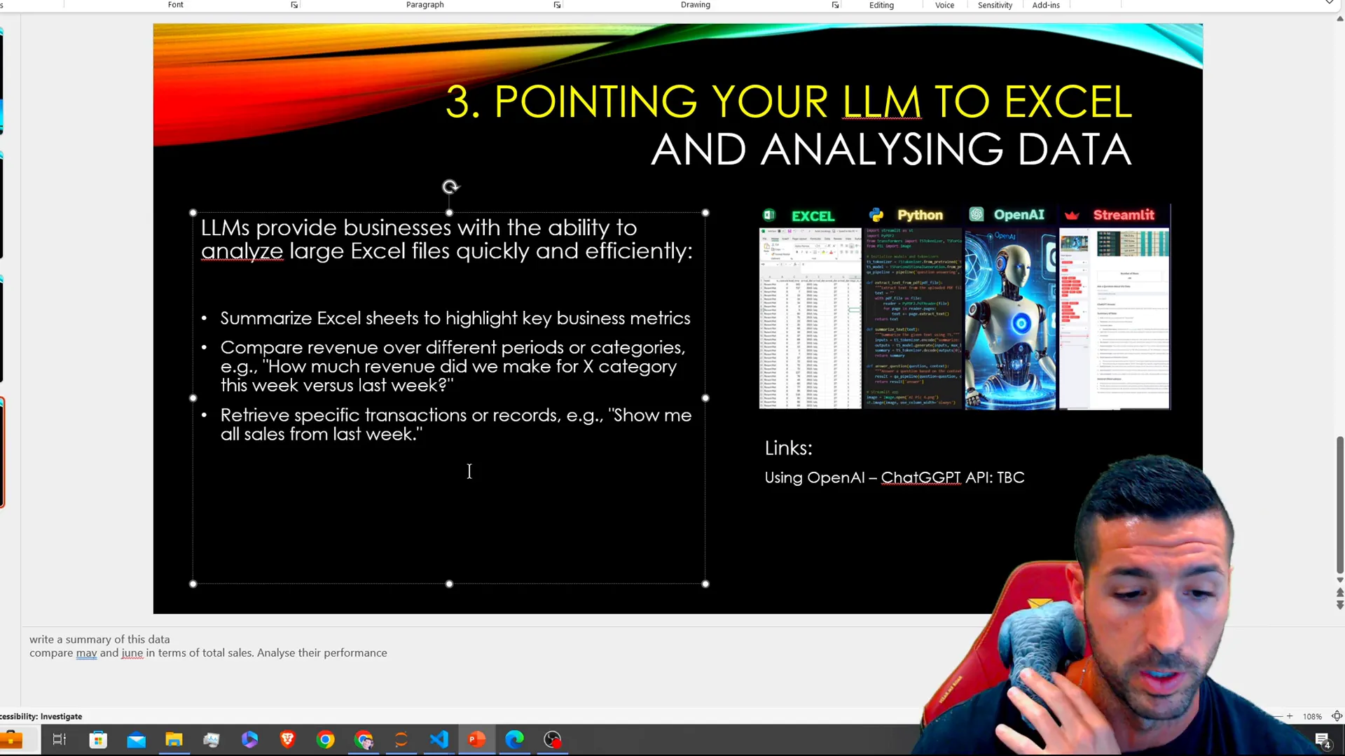 Summarizing Excel data using LLM