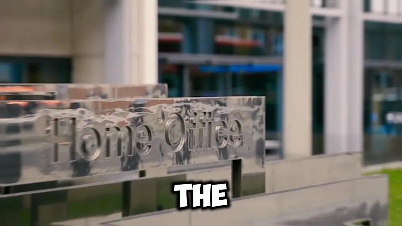 etched Home Office sign outside a government building in London