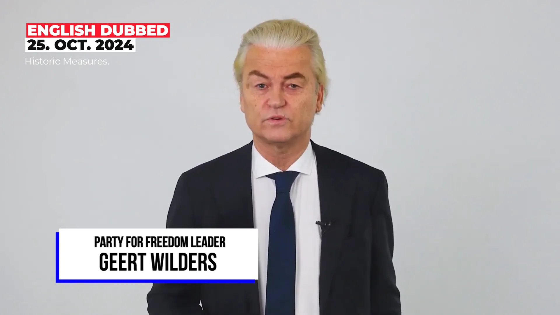 Geert Wilders addresses the media about the new asylum policy