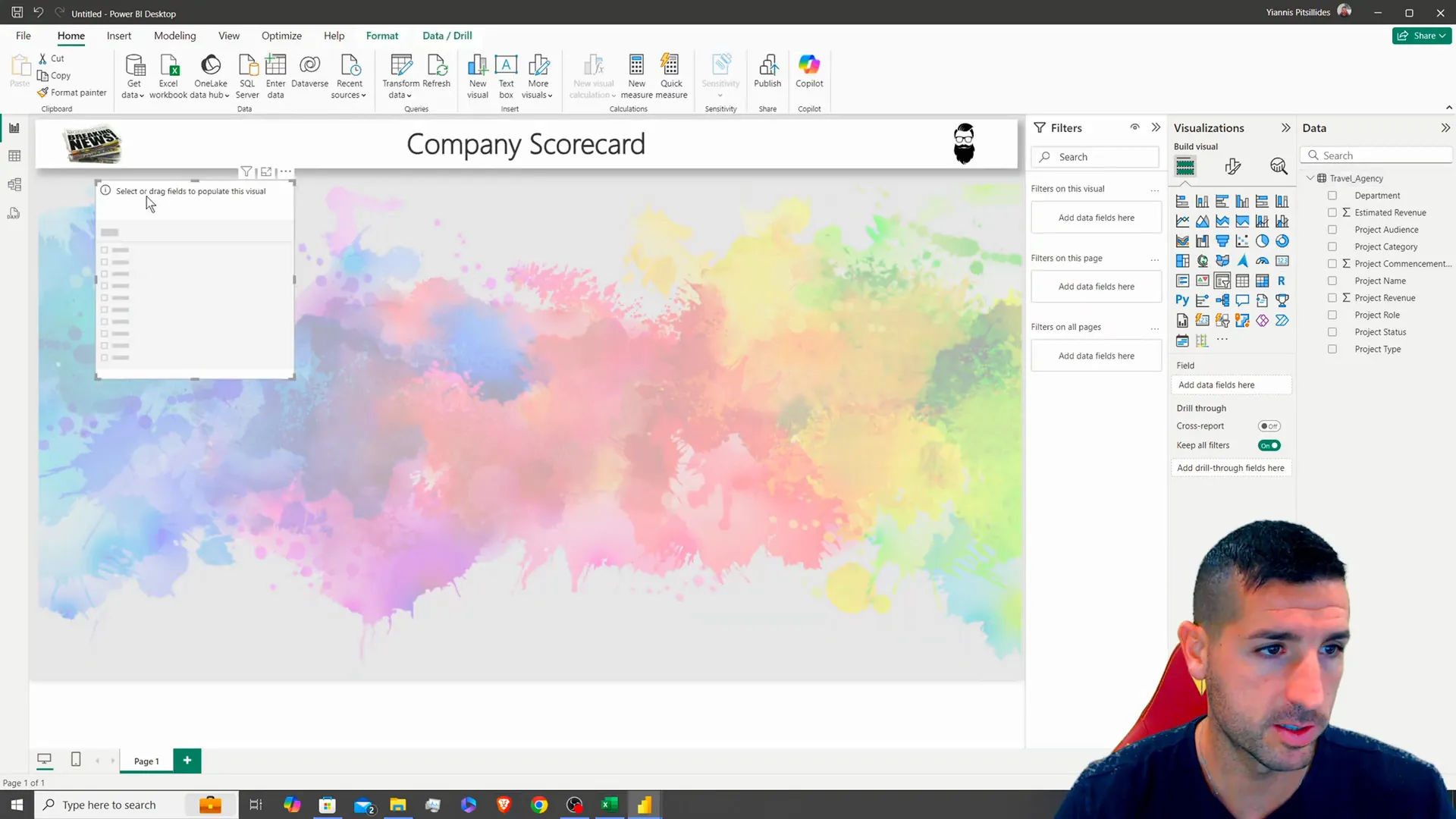 Creating the department slicer