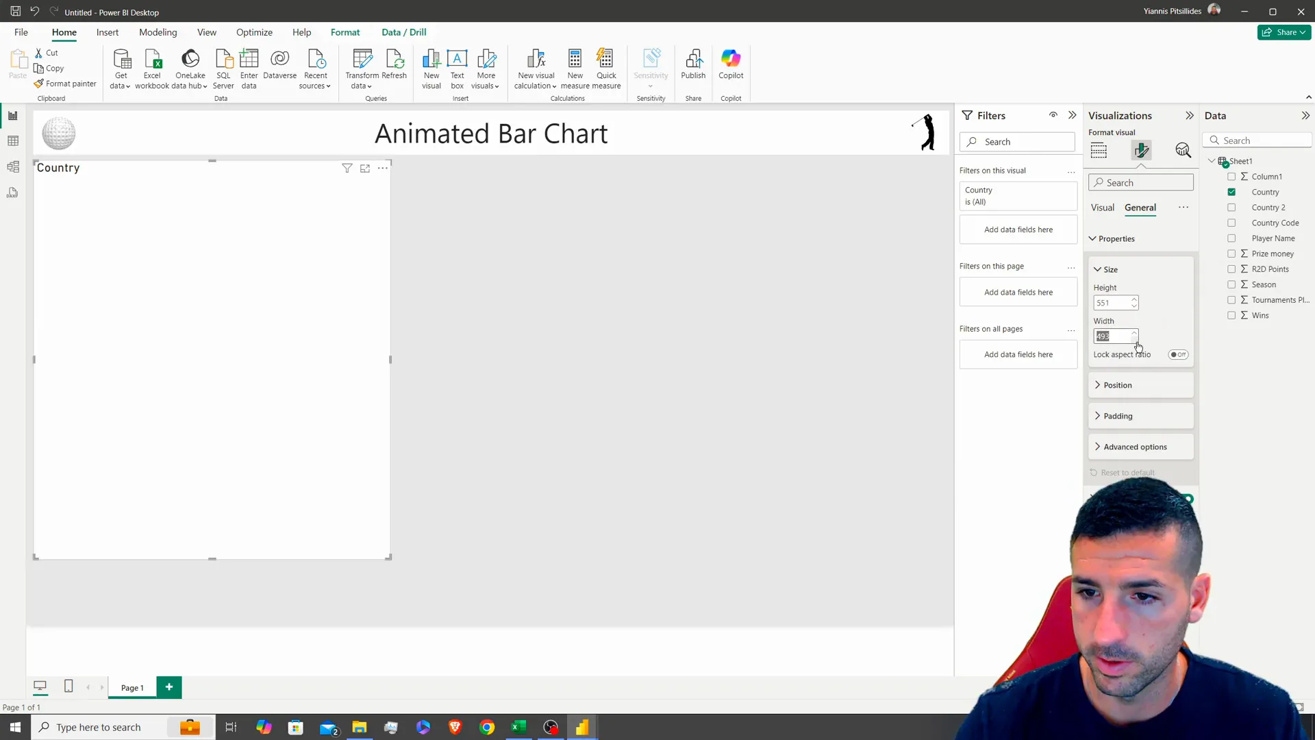 Configuring the animated bar chart