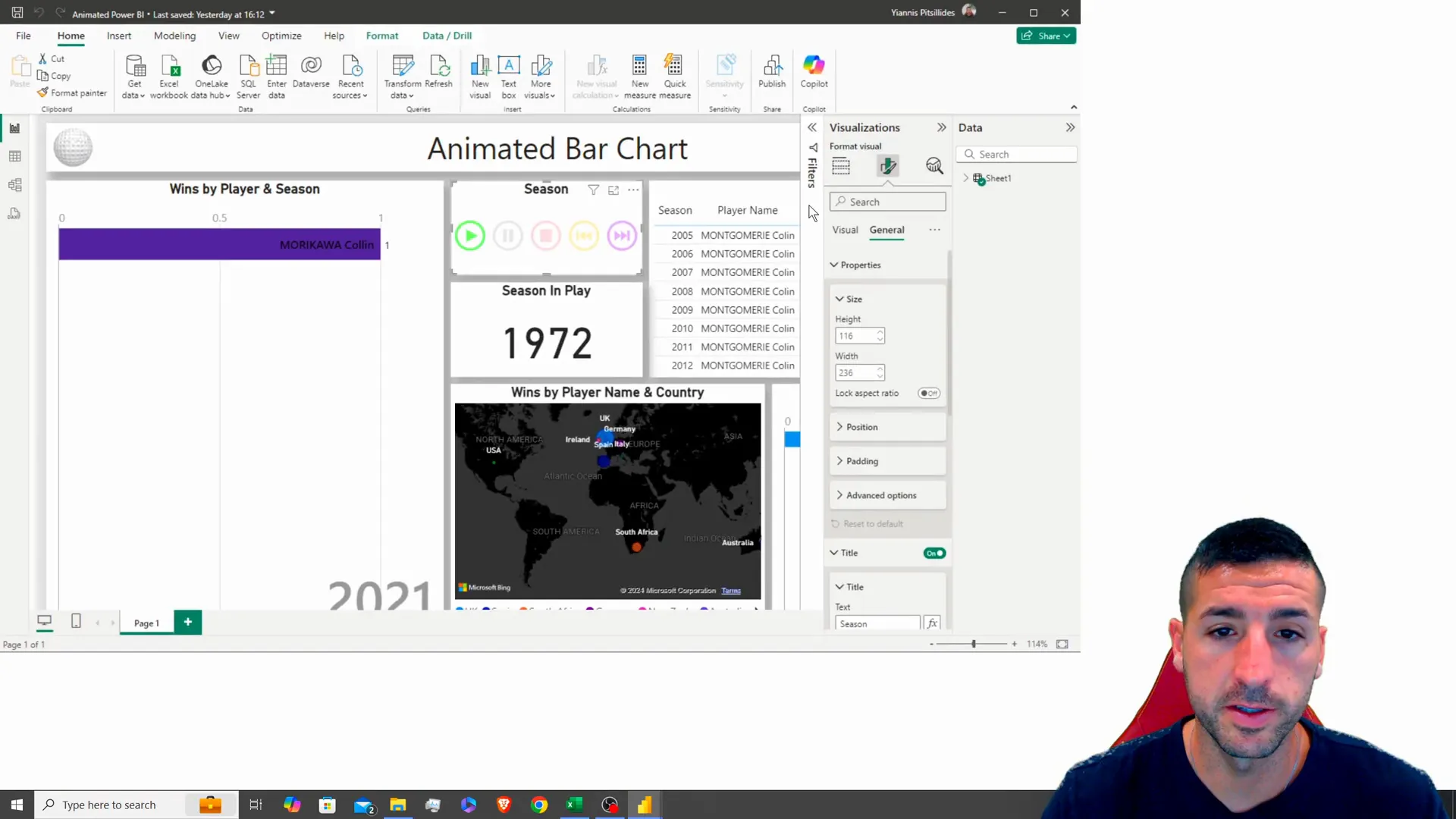 Creating a detailed data table in Power BI