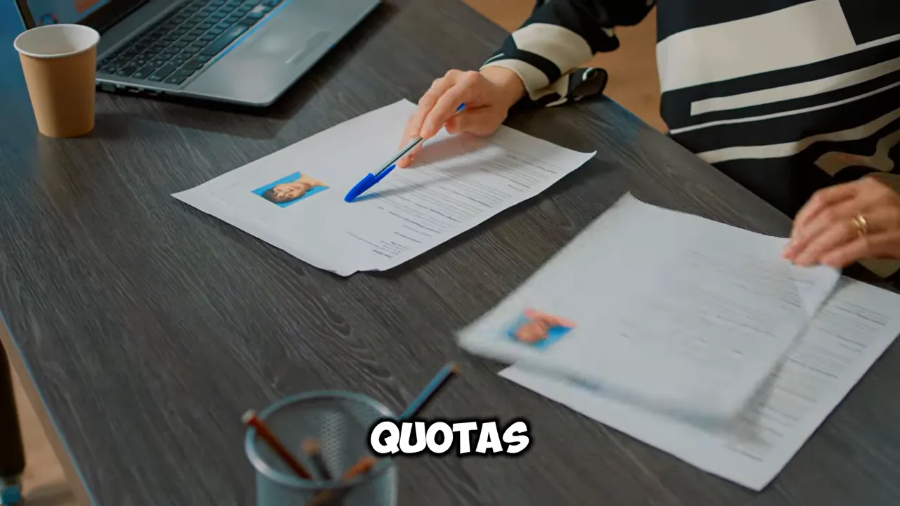 Hands pointing at papers on a desk with charts and a pen