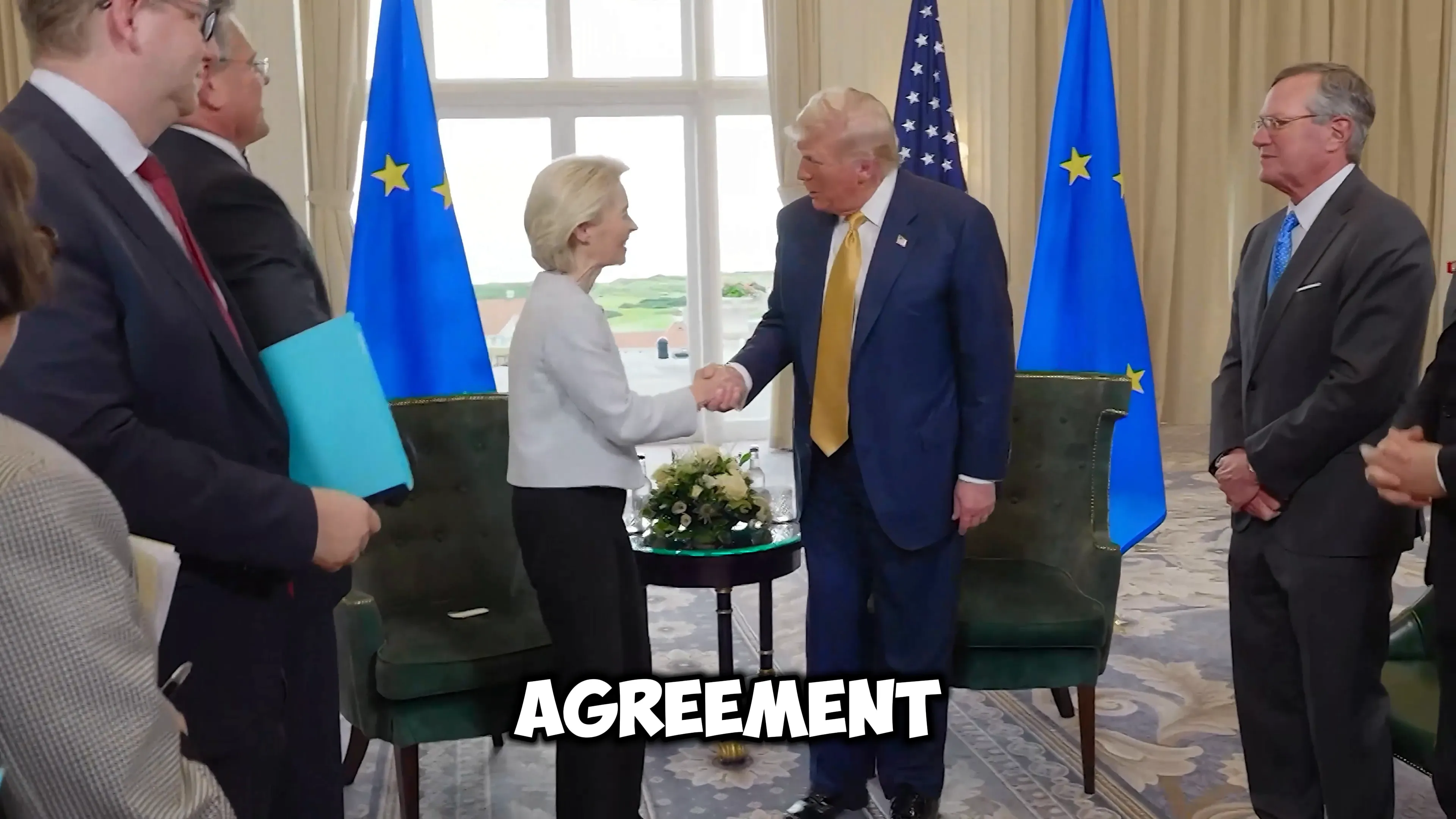 Donald Trump and Ursula von der Leyen at the trade negotiation