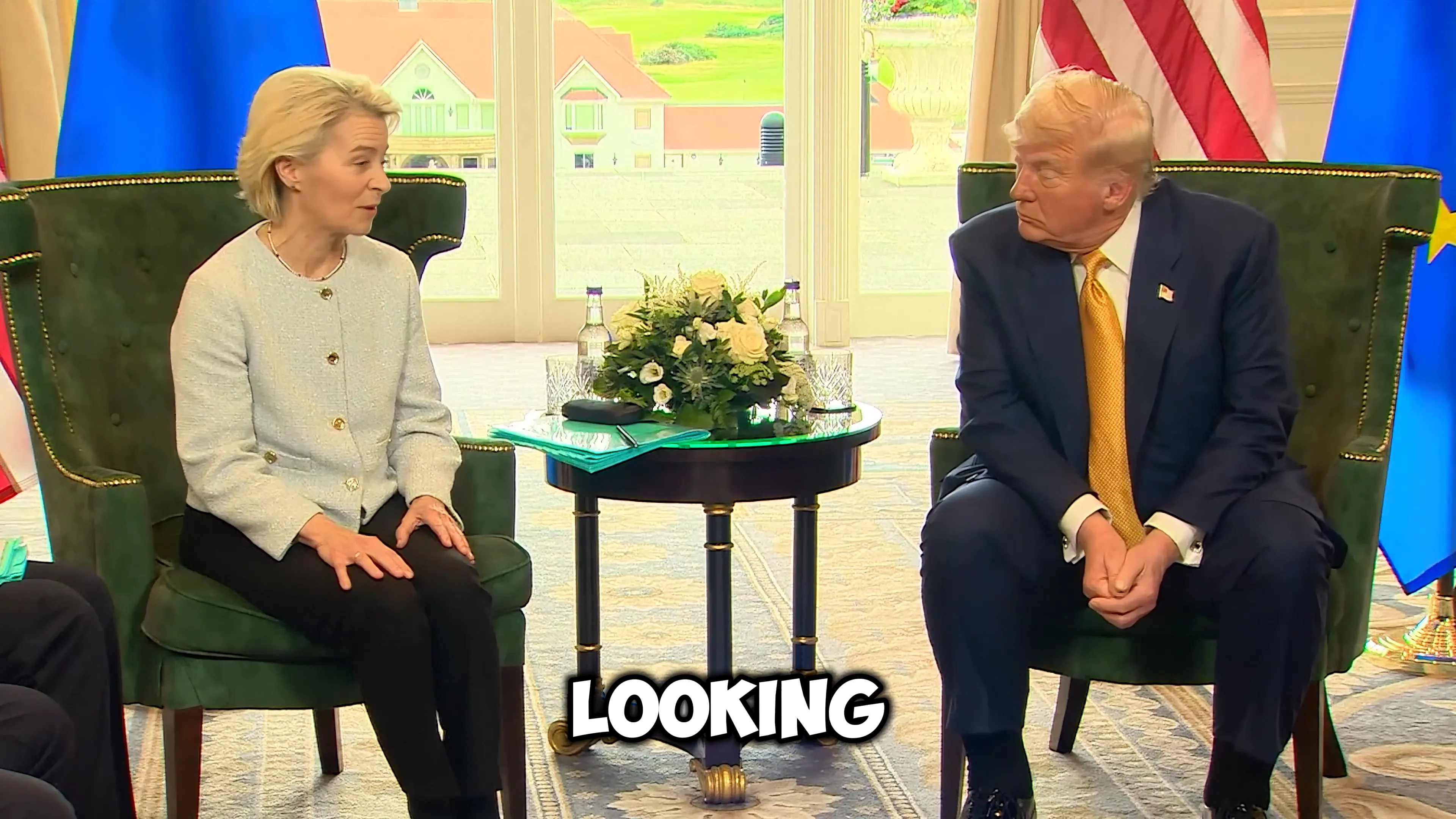 Ursula von der Leyen addressing the trade talks