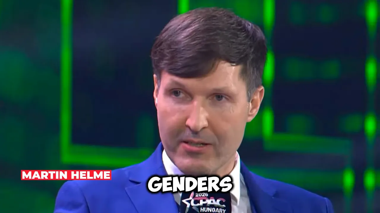 Martin Helme speaking with on-screen labels “MARTIN HELME” and “GENDERS” during a commentary segment