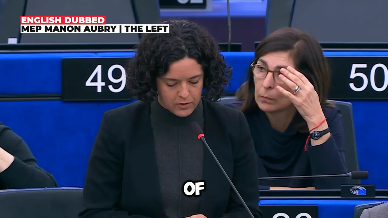 MEP speaking at a microphone in the European Parliament chamber during a formal debate