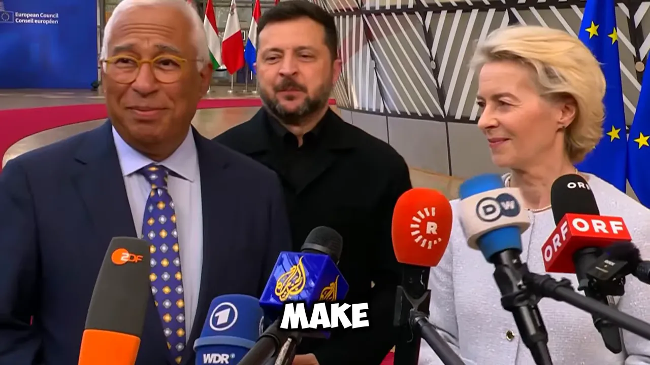 Political leaders standing behind a group of news microphones