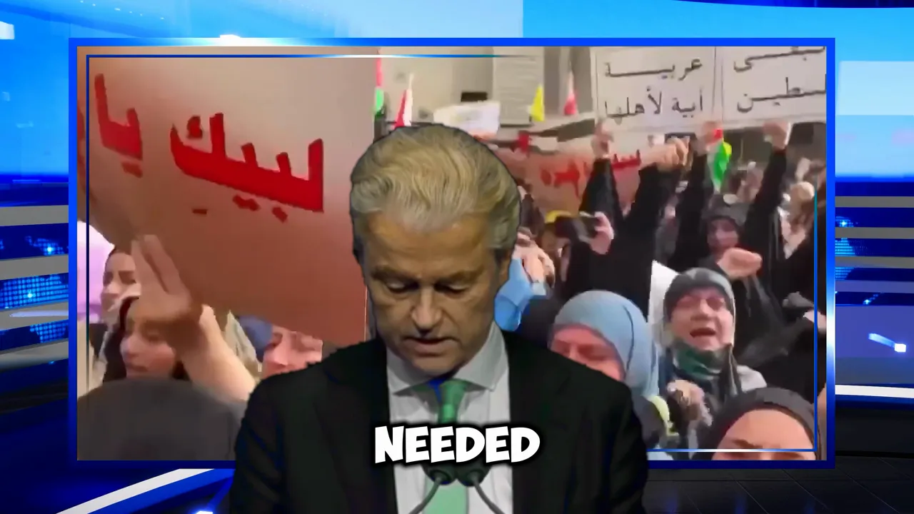 Geert Wilders addressing the crowd about mass immigration