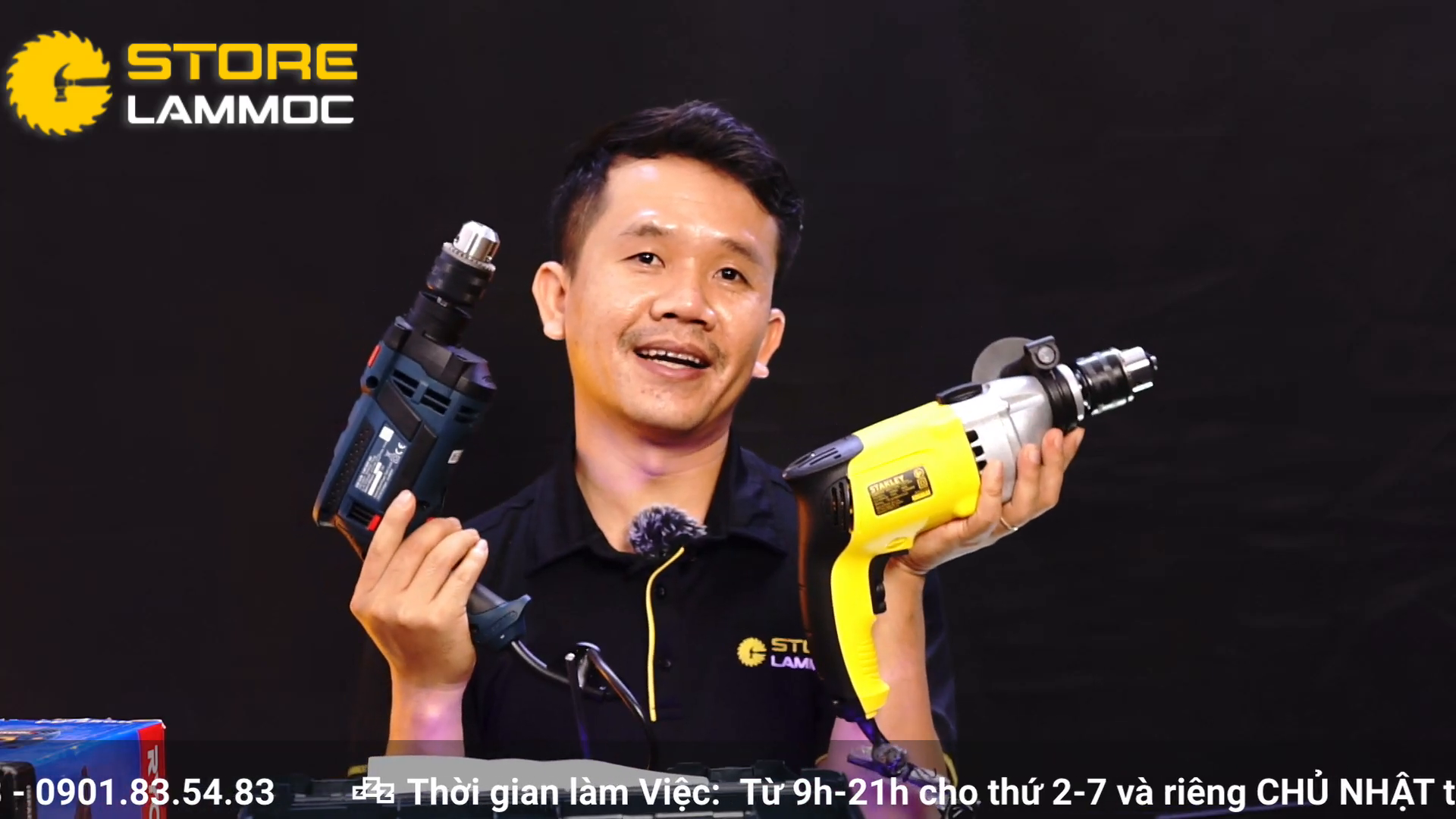 So sánh kích thước của Bosch GSB13RE và Stanley STDH7213