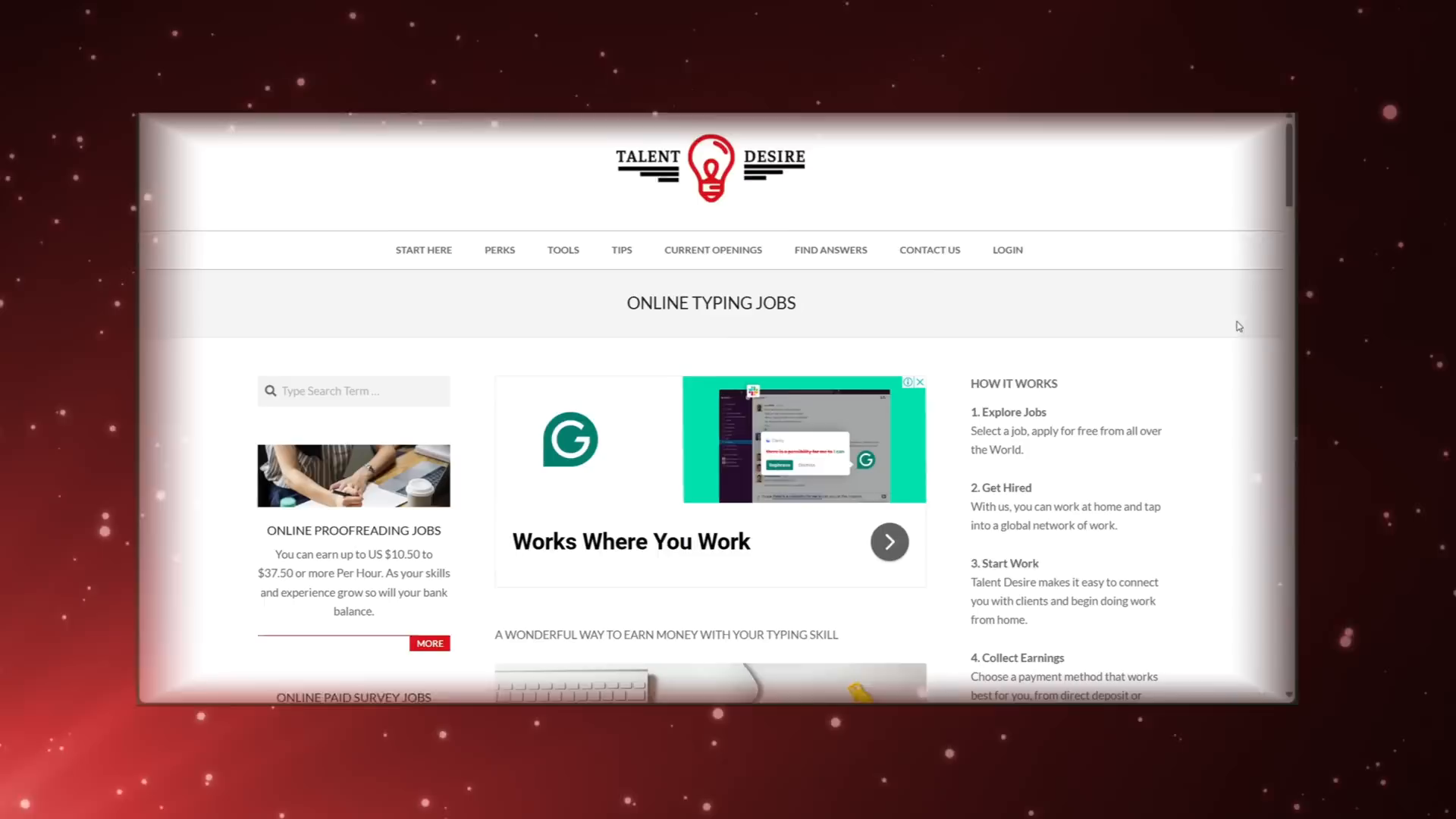 Application process on TalentDesire