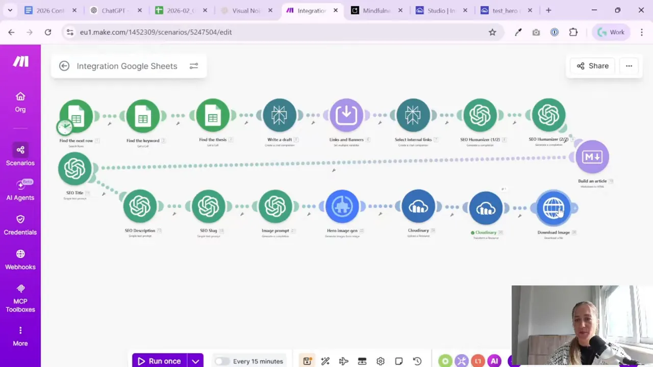 Make scenario showing the path from Cloudinary transformation to the final image result