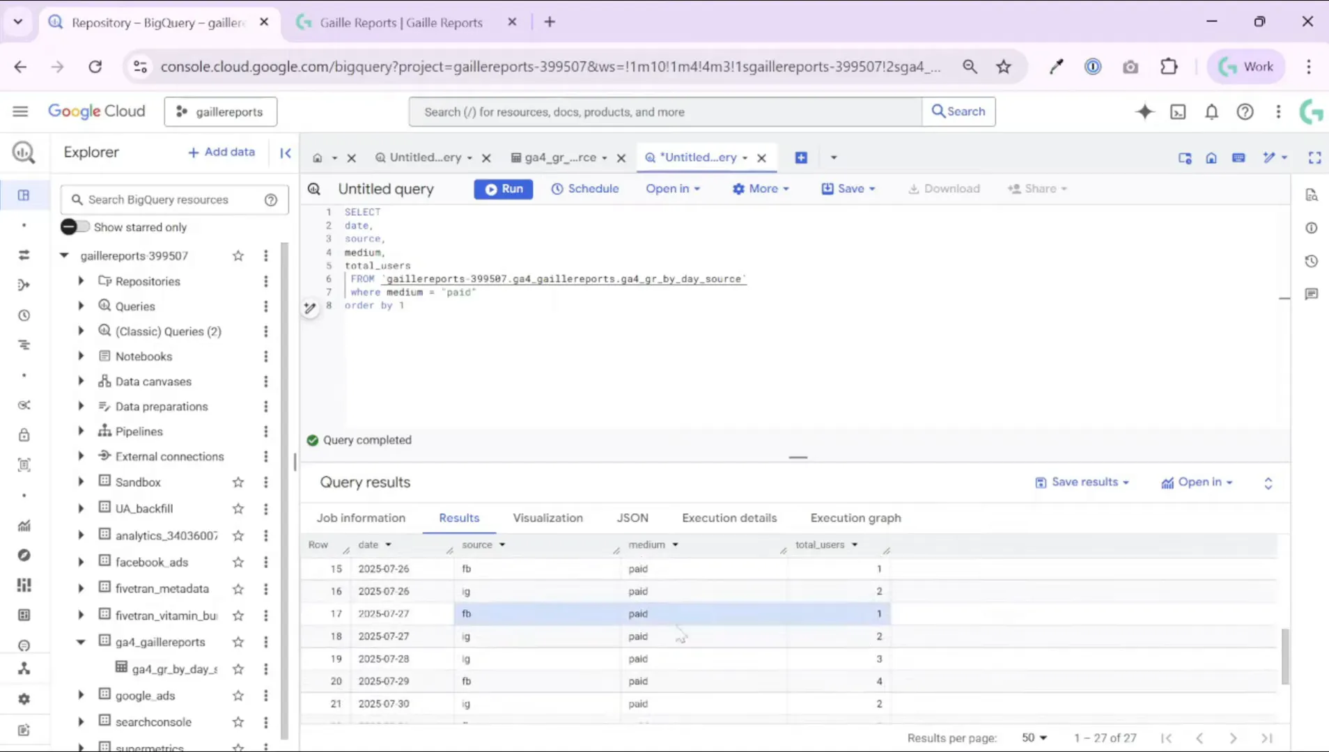 Daily rows by source (Instagram, Facebook) to illustrate partitioning